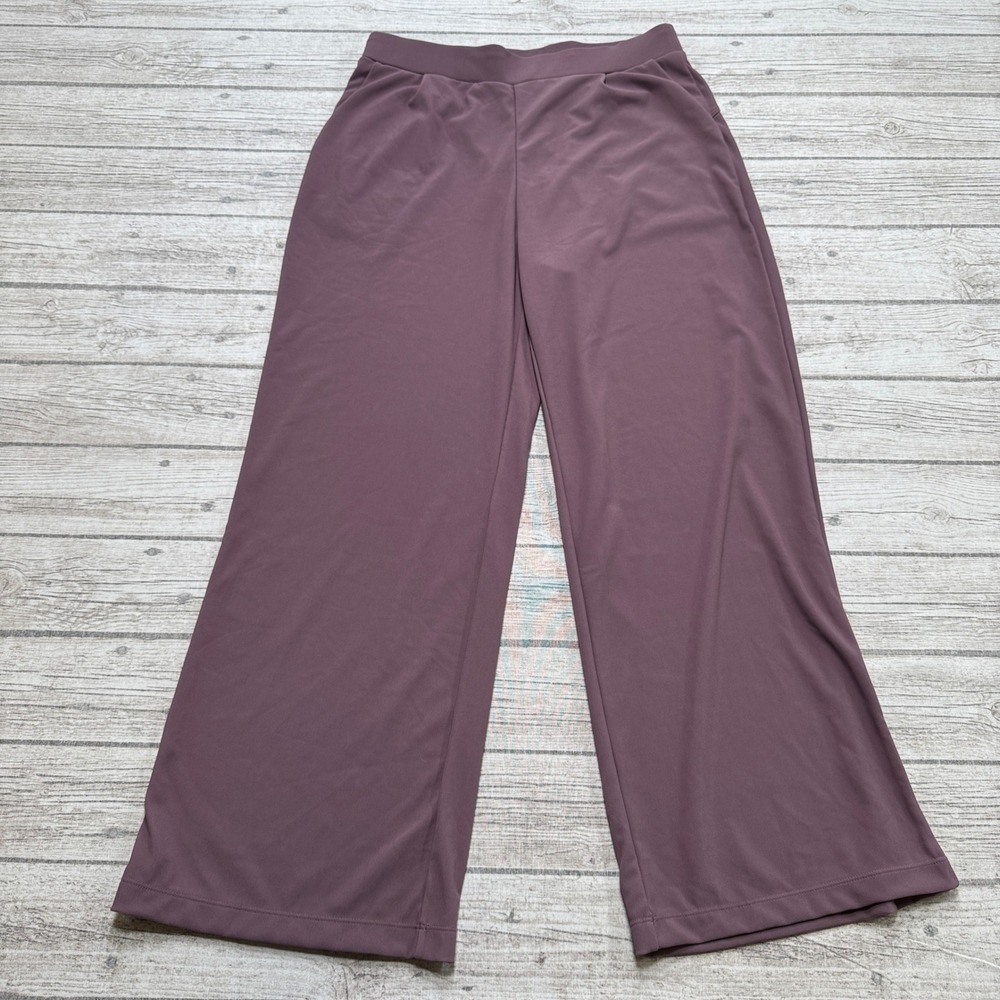 NEW Halara Pants Womens Large Purple Mauve Wide Leg Baggy Waffle Knit Athleisure - Picture 2 of 9